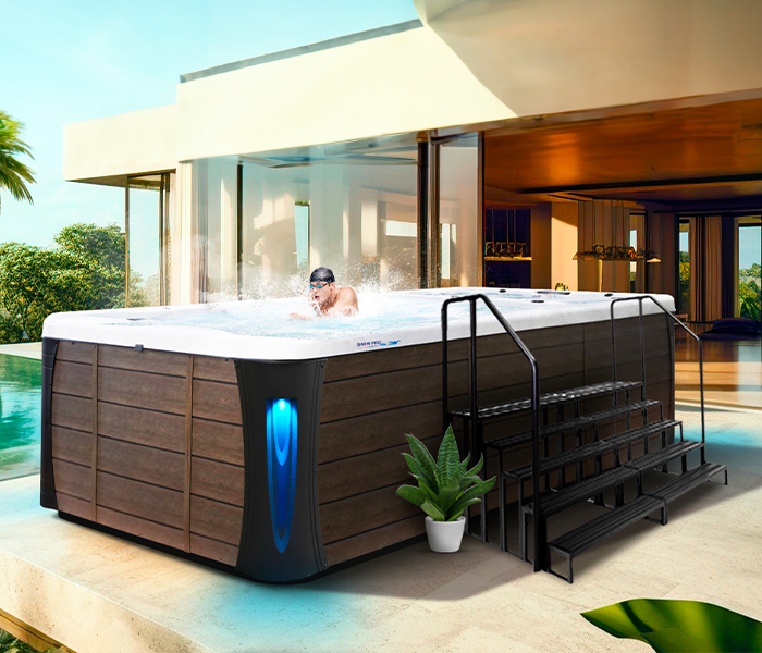 Calspas hot tub being used in a family setting - Hoover