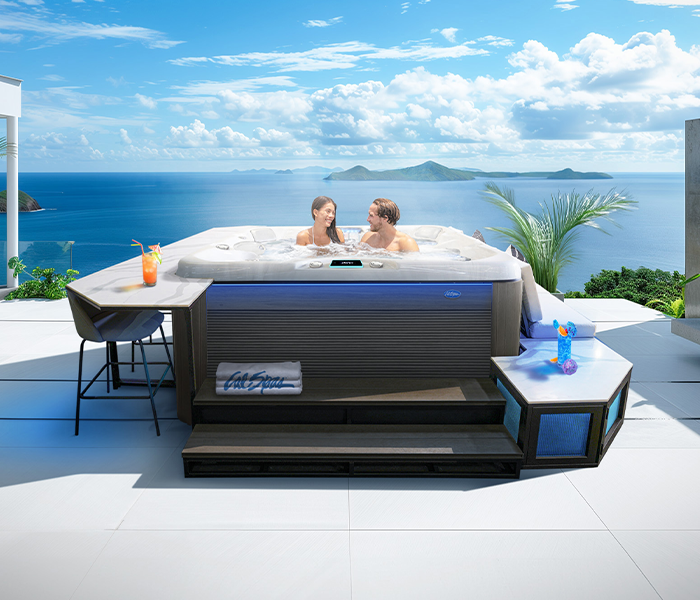 Calspas hot tub being used in a family setting - Hoover